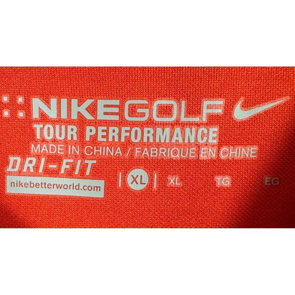 NEW Nike Golf Tour Performance Polo Shirt Men XL Orange Dri-Fit NBC Sports Rugby